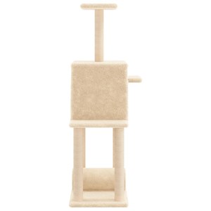 Arbre à chat meuble tour grimper jouet 73.5 x 47.5 x 122 cm crème