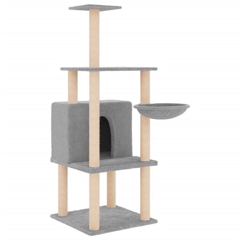 Helloshop26 - Arbre à chat meuble tour grimper jouet 47.5 x 47.5 x 132 cm gris