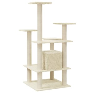 Arbre à chat meuble tour grimper jouet 60.5 x 60 x 110 cm crème