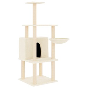 Arbre à chat meuble tour grimper jouet 47.5 x 47.5 x 132 cm crème