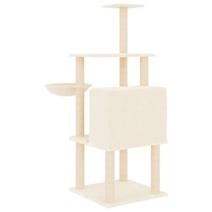 Arbre à chat meuble tour grimper jouet 47.5 x 47.5 x 132 cm crème