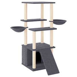 Arbre à chat meuble tour grimper jouet 95 x 47.5 x 133 cm gris