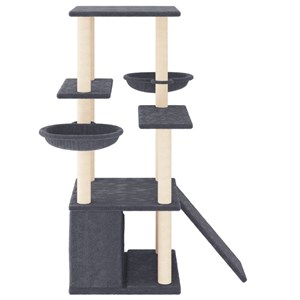 Arbre à chat meuble tour grimper jouet 95 x 47.5 x 133 cm gris
