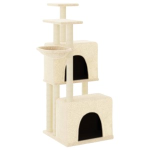 Arbre à chat meuble tour grimper jouet 73.5 x 69 x 122 cm crème