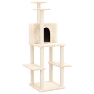 Arbre à chat meuble tour grimper jouet 73 x 47.5 x 144.5 cm crème