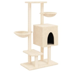 Arbre à chat meuble tour grimper jouet 83 x 48 x 117 cm crème