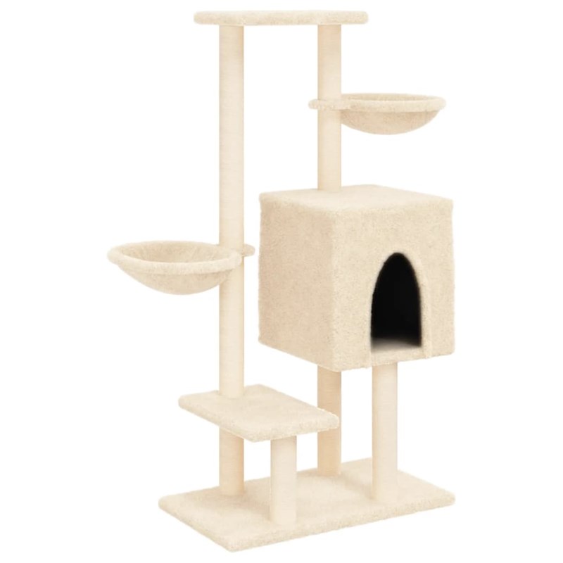 Arbre à chat meuble tour grimper jouet 83 x 48 x 117 cm crème