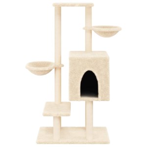 Arbre à chat meuble tour grimper jouet 83 x 48 x 117 cm crème