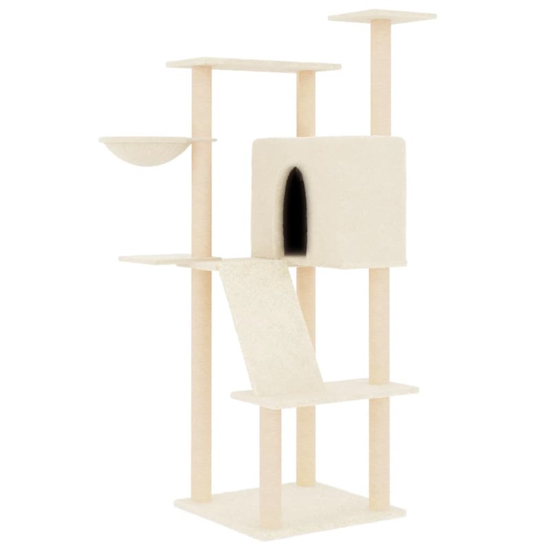 Arbre à chat meuble tour grimper jouet 78 x 73 x 143 cm crème