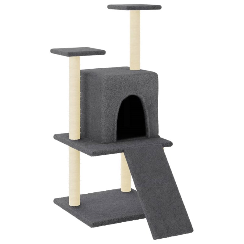 Helloshop26 - Arbre à chat meuble tour grimper jouet 78.5 x 60 x 110 cm gris