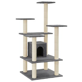 Arbre à chat meuble tour grimper jouet 60.5 x 60 x 110 cm gris