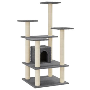 Arbre à chat meuble tour grimper jouet 60.5 x 60 x 110 cm gris