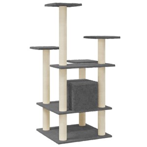 Arbre à chat meuble tour grimper jouet 60.5 x 60 x 110 cm gris