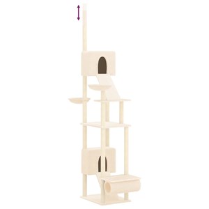 Arbre à chat meuble tour grimper jouet 48 x 91 x 303 cm crème