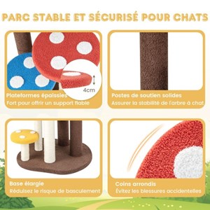 Arbre à chat 3 en 1 tour 71 x 52 x 94 cm