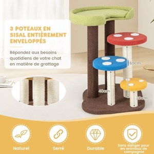 Arbre à chat 3 en 1 tour 71 x 52 x 94 cm