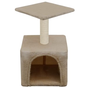 Arbre à chat griffoir grattoir niche jouet 30 x 30 x 55 cm beige