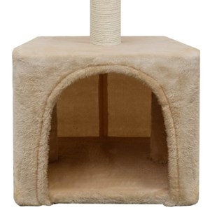 Arbre à chat griffoir grattoir niche jouet 30 x 30 x 55 cm beige