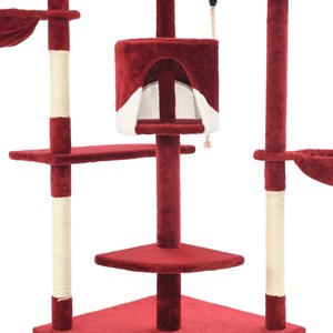 Arbre à chat griffoir grattoir niche jouet 103 x 77 x 203 cm rouge