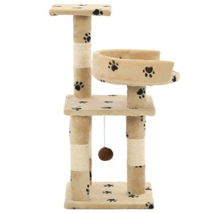 Arbre à chat griffoir grattoir niche jouet beige