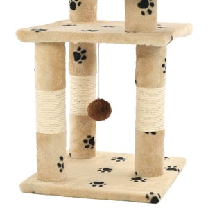 Arbre à chat griffoir grattoir niche jouet beige