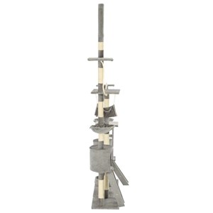 Arbre à chat griffoir grattoir niche jouet 147 x 35 x 230 cm gris