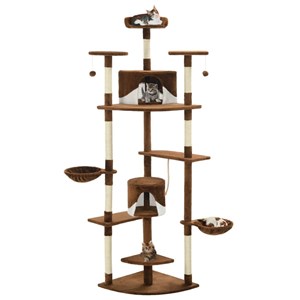 Arbre à chat griffoir grattoir niche jouet 103 x 77 x 203 cm marron