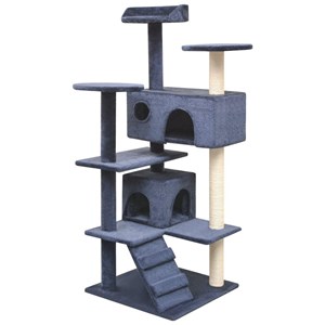 Arbre à chat griffoir grattoir niche jouet 67 x 67 x 125 cm bleue