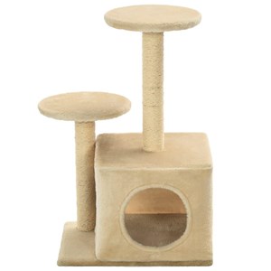 Arbre à chat griffoir grattoir niche jouet 50 x 39 x 60 cm beige