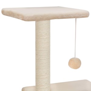 Arbre à chat griffoir grattoir niche jouet 30 x 30 x 65 cm beige