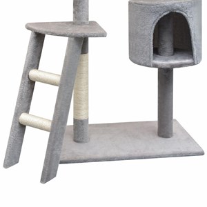 Arbre à chat griffoir grattoir niche jouet 97 x 40 x 150 cm gris