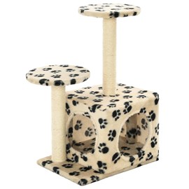 Arbre à chat griffoir grattoir niche jouet 50 x 39 x 60 cm beige