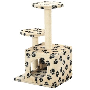 Arbre à chat griffoir grattoir niche jouet 50 x 39 x 60 cm beige
