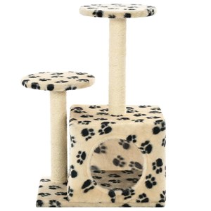 Arbre à chat griffoir grattoir niche jouet 50 x 39 x 60 cm beige