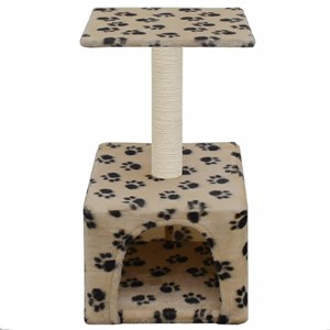 Arbre à chat griffoir grattoir niche jouet 30 x 30 x 55 cm beige