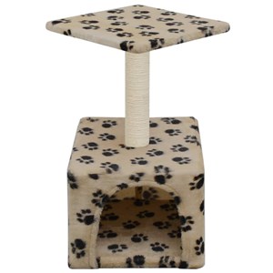 Arbre à chat griffoir grattoir niche jouet 30 x 30 x 55 cm beige