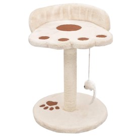 Arbre à chat griffoir grattoir niche jouet 30 x 30 x 40 cm beige