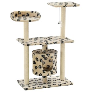 Arbre à chat griffoir grattoir niche jouet 70 x 45 x 95 cm beige