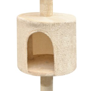Arbre à chat griffoir grattoir niche jouet 96 x 35 x 125 cm beige