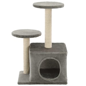 Arbre à chat griffoir grattoir niche jouet 50 x 39 x 60 cm gris