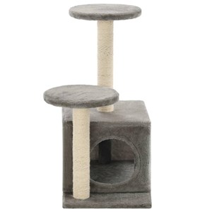 Arbre à chat griffoir grattoir niche jouet 50 x 39 x 60 cm gris