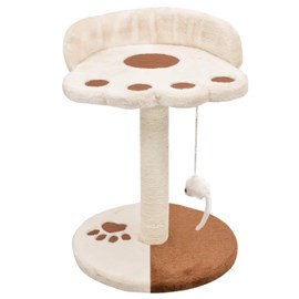 Arbre à chat griffoir grattoir niche jouet 30 x 30 x 40 cm beige