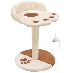 Arbre à chat griffoir grattoir niche jouet 30 x 30 x 40 cm beige