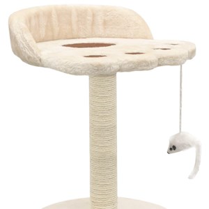 Arbre à chat griffoir grattoir niche jouet 30 x 30 x 40 cm beige