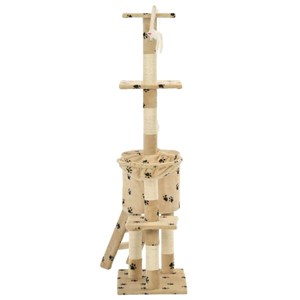 Arbre à chat griffoir grattoir niche jouet 49 x 35 x 138 cm beige