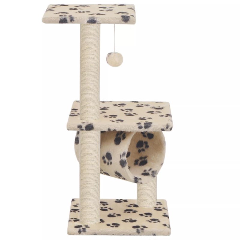 Helloshop26 - Arbre à chat griffoir grattoir niche jouet 30 x 30 x 65 cm beige