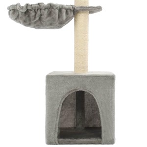 Arbre à chat griffoir grattoir niche jouet 30 x 30 x 105 cm gris