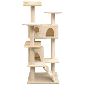Arbre à chat griffoir grattoir niche jouet 67 x 67 x 125 cm beige