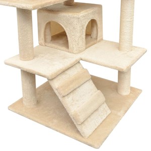Arbre à chat griffoir grattoir niche jouet 67 x 67 x 125 cm beige