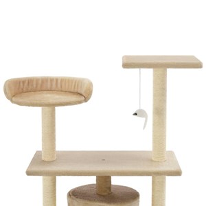 Arbre à chat griffoir grattoir niche jouet 70 x 45 x 95 cm beige